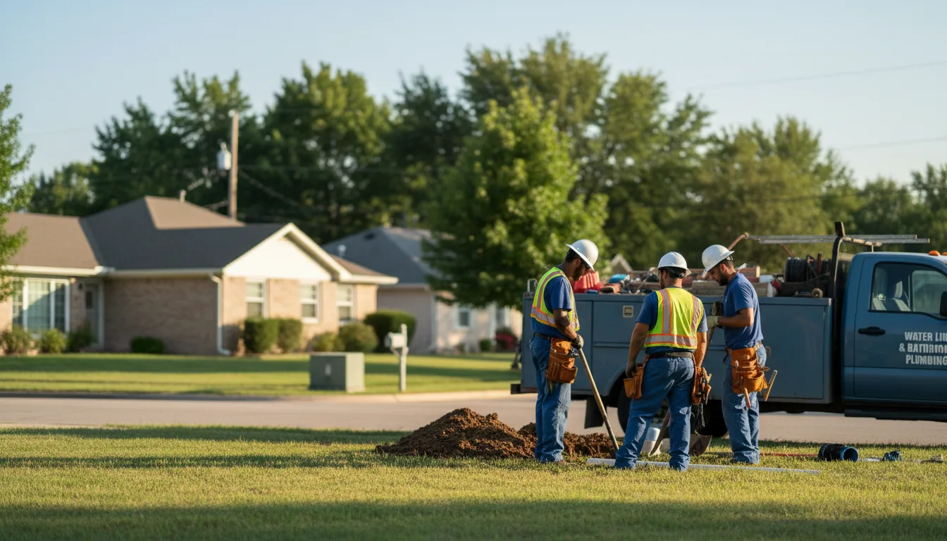 Residential water line and bathroom plumbing service in Nocona, TX